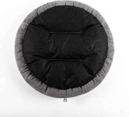 Love'S Cabin round Donut Cat and Dog Cushion Bed, 30In Pet Bed for Medium or Large Dogs, Anti-Slip & Water-Resistant Bottom, Soft Durable Fabric Pet Beds, Washable Calming Cat & Dog Bed Dark Grey