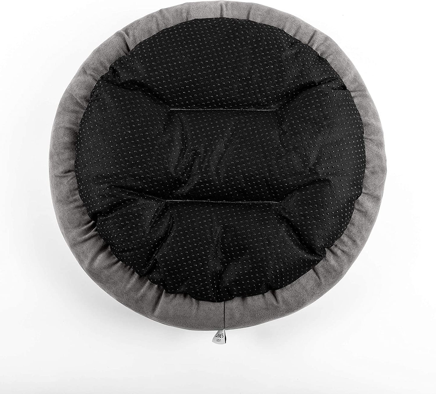 Love'S Cabin round Donut Cat and Dog Cushion Bed, 25In Pet Bed for Small or Medium Dogs, Anti-Slip & Water-Resistant Bottom, Soft Durable Fabric Pet Beds, Washable Calming Cat & Dog Bed Dark Grey