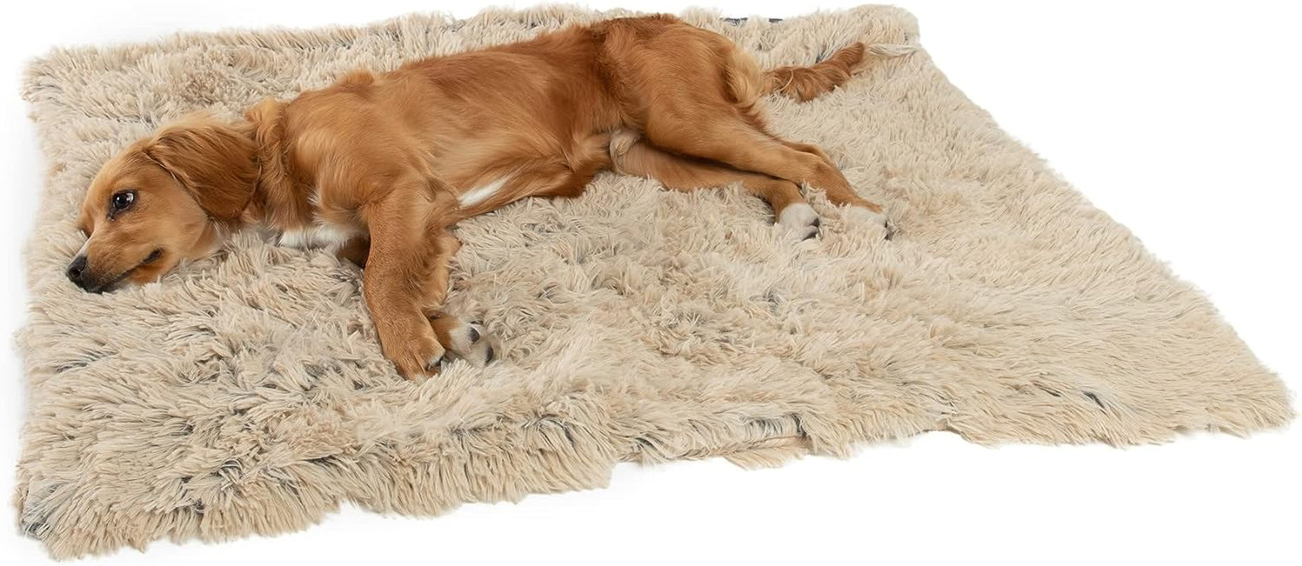 Best Friends by Sheri Calming Shag Dog Blanket for Large Dogs, Waterproof Coating, Taupe, 60" X 80"