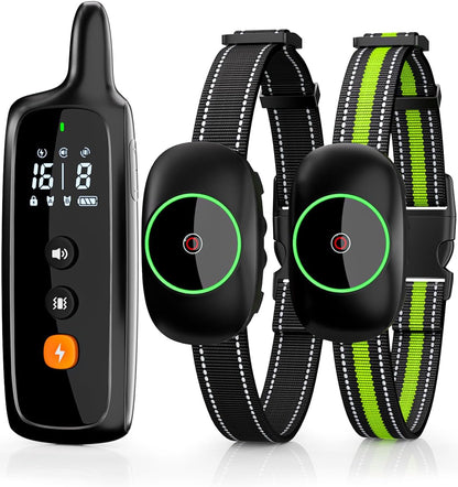 Dog Shock Collar for 2 Dogs, Dog Training Collar with Remote for Large Medium Small Dogs, Rechargeable E-Collar Waterproof Collars with 3 Training Modes, Range up to 3300Ft-Pink