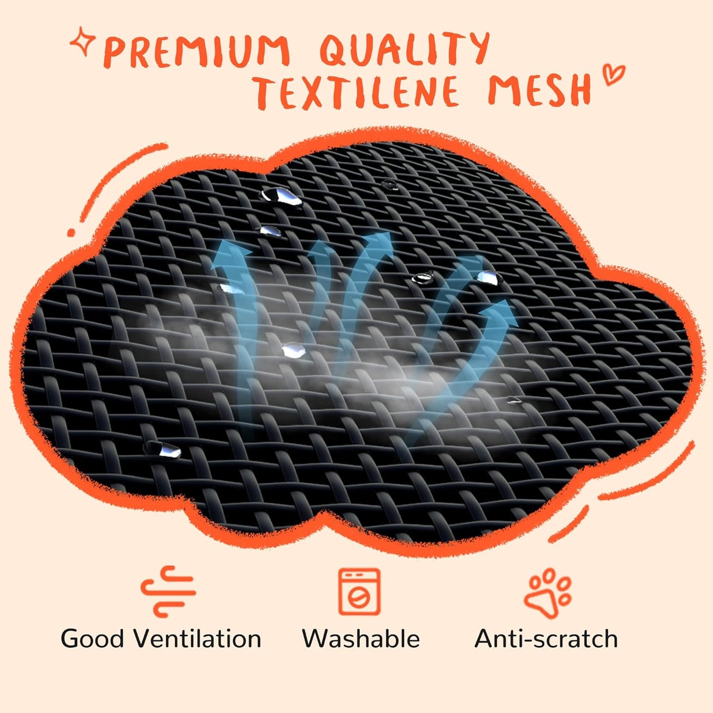 PRAISUN Outdoor Dog Bed, XL Dog Cot, Elevated Dog Bed, Pet Bed with Oxford Fabric, Textilene Mesh, Carrying Bag, Cooling and Portable, for Indoors, Outdoors, Beach, Dark Gray