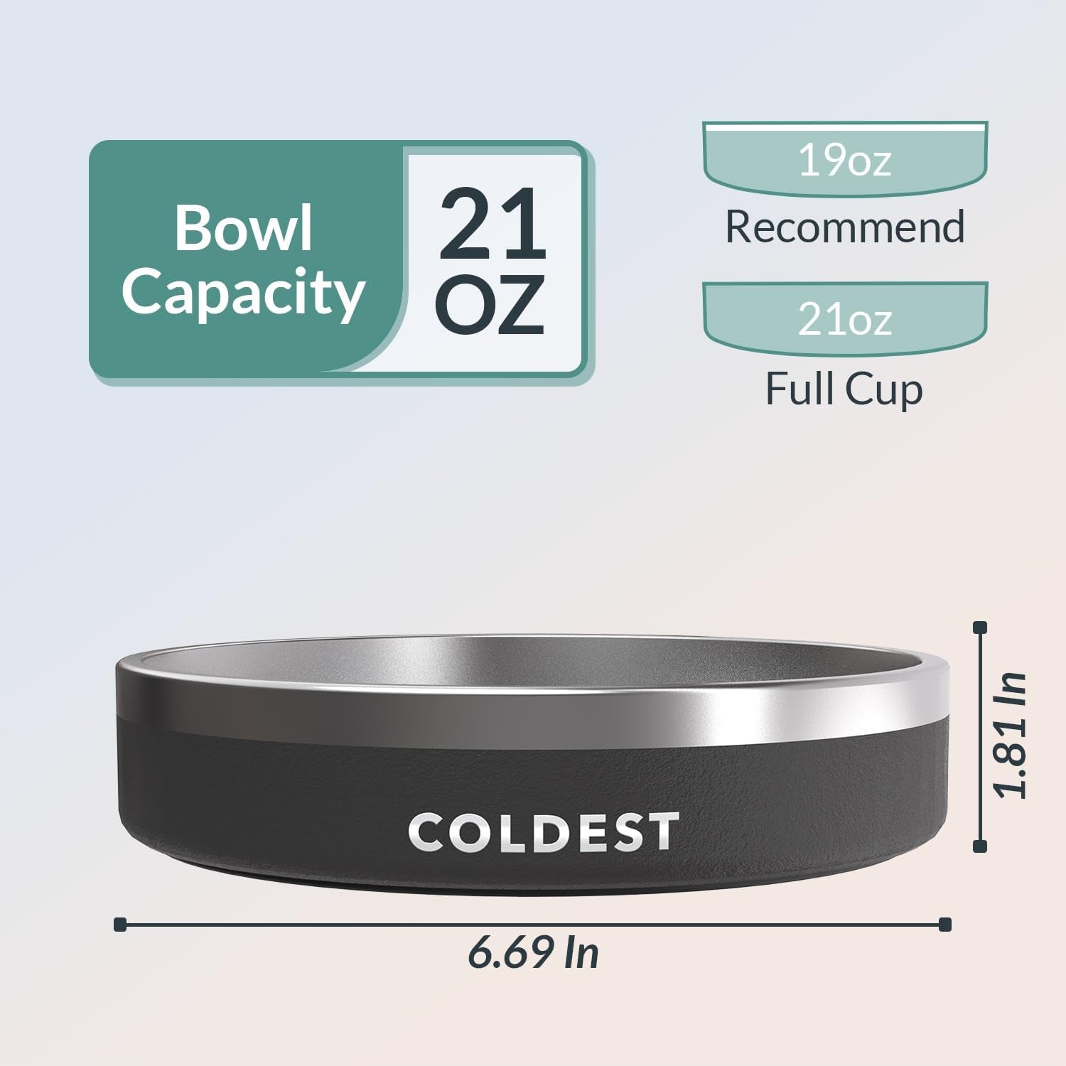 Coldest Dog Bowl, anti Rust Metal & Non Slip Dog Bowls Large, Spill Proof Heavy Duty 3 Layers Insulated Dog Bowl, Food & Water Bowl for Dogs, Cats, Dishwasher Safe (64 Oz, Polished Stainless Steel)