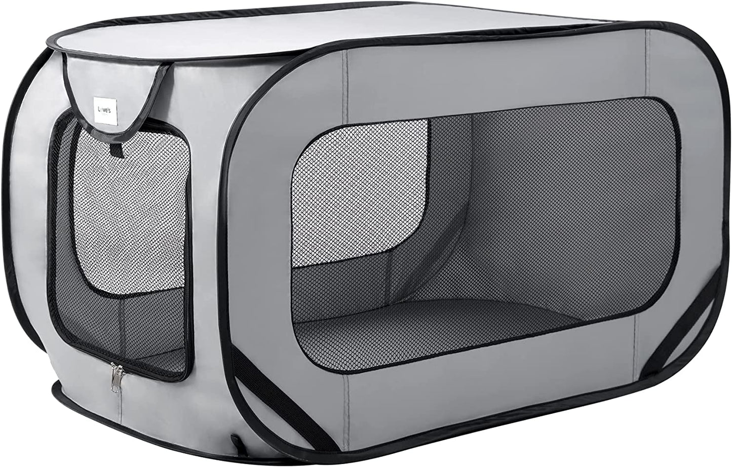 Love'S Cabin 36In Portable Large Dog Bed - Pop up Dog Kennel, Indoor Outdoor Crate for Pets, Portable Car Seat Kennel, Cat Bed Collection, Grey