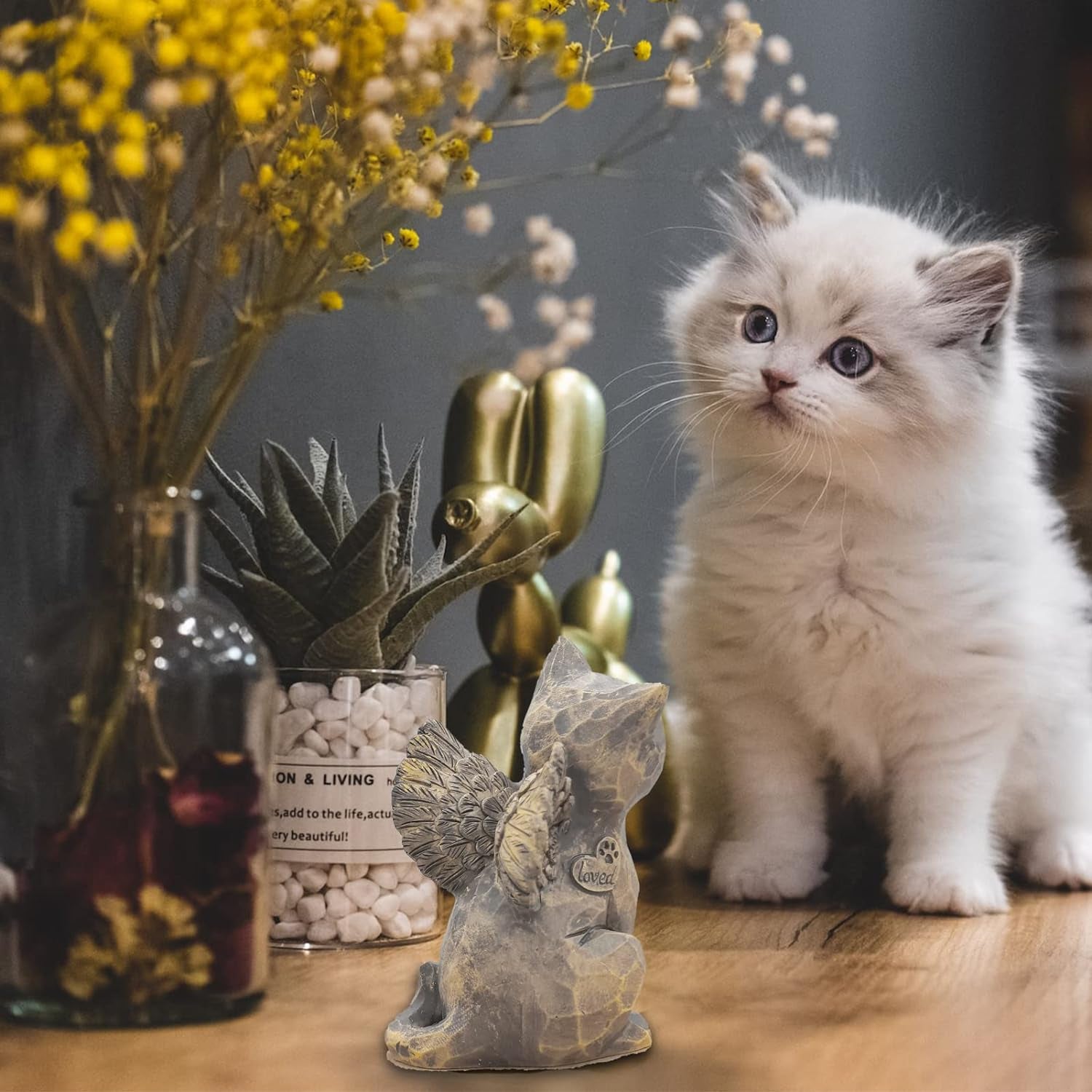 Cat Angel Memorial Figurine, Cat Memorial Gifts, Losing a Cat Sympathy Gift, Cat Gifts for Cat Lovers, Passed Away Cat Gift, Sculpted Hand-Painted Figure