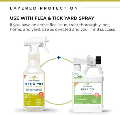 Wondercide - Flea, Tick & Mosquito Spray for Dogs, Cats, and Home - Flea and Tick Killer, Control, Prevention, Treatment - with Natural Essential Oils - Pet and Family Safe - Rosemary 128 Oz