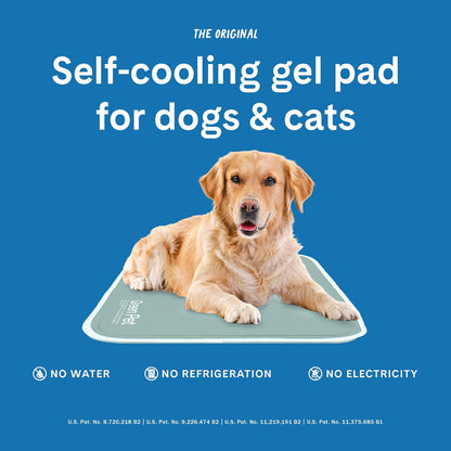 The Green Pet Shop Dog Cooling Mat, Large - Pressure Activated Pet Cooling Mat for Dogs and Cats, for Large Sized Pets (46-80 Lb.) - Non-Toxic Gel Dog Cooling Pad, No Water Needed - Sage Grey