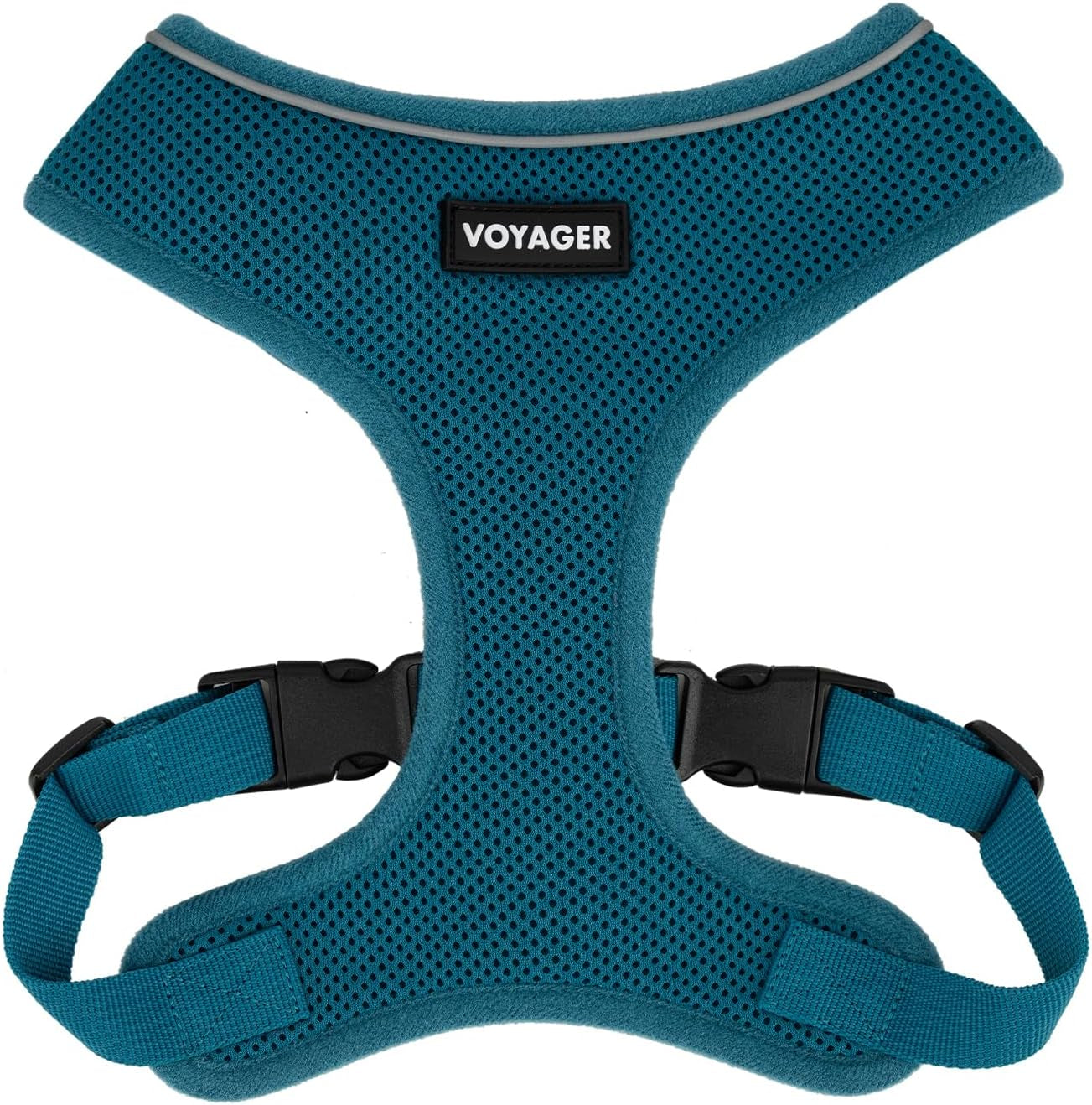 Aerolite No Pull Mesh Dog Harness with Lightweight, Soft, Breathable Chest Coverage, Reflective Stitching, and Adjustable Straps for Walking, Running, Training, Heavy Duty and Durable - Turquoise, M