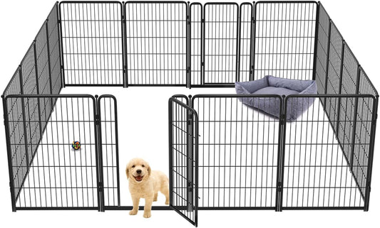 FXW Homeplus Dog Playpen Designed for Indoor Use, 40" Height for Large Dogs, Black│Patented