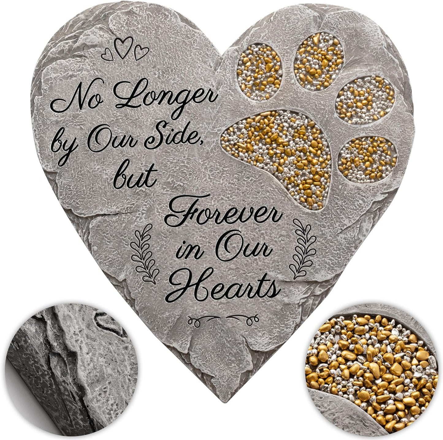 OBSI Dog Memorial Gifts for Loss of Dog Sympathy Gift - Rainbow Bridge Dog Memorial Stone for Remembrance Dog Passing Away Sympathy Gifts - Thoughtful Pet Loss Gifts - Gray