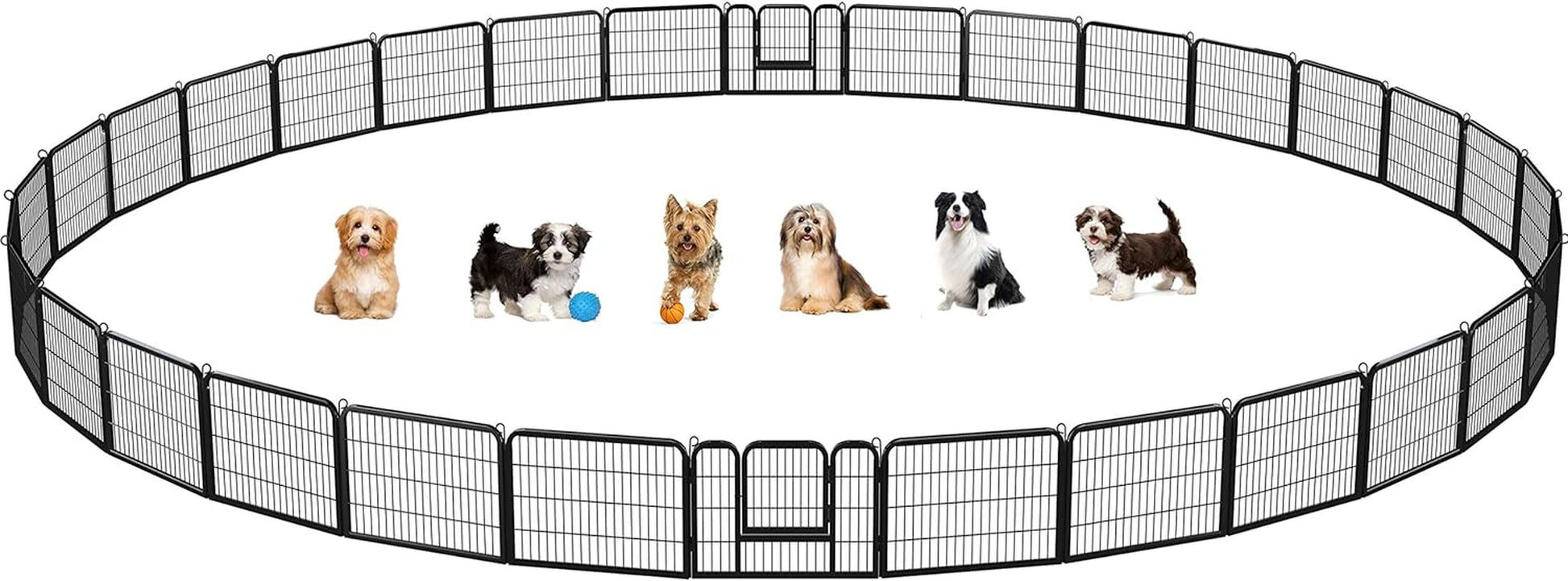 Yaheetech Dog Playpen Outdoor, 32 Panel Dog Fence 24" Indoor Pet Pen for Large/Medium/Small Dogs Heavy Duty Pet Exercise Pen for Puppy/Rabbit/Small Animals Portable for RV Camping Garden Yard