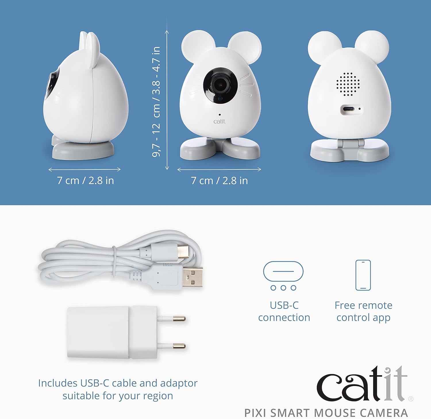 Catit PIXI Smart Mouse Camera, App-Controlled Pet Camera for Cats