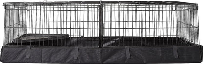 Amazon Basics Leakproof Canvas Bottom Guinea Pig Pet Cage with Divider Set, Black, 47.6"L X 24.2"W X 14.0"H