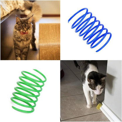 Andiker Cat Spiral Spring, 12 Pc Cat Creative Toy to Kill Time and Keep Fit Interactive Cat Toy Sturdy Heavy Plastic Spring Colorful Springs Cat Toy for Swatting, Biting, Hunting Kitten Toys