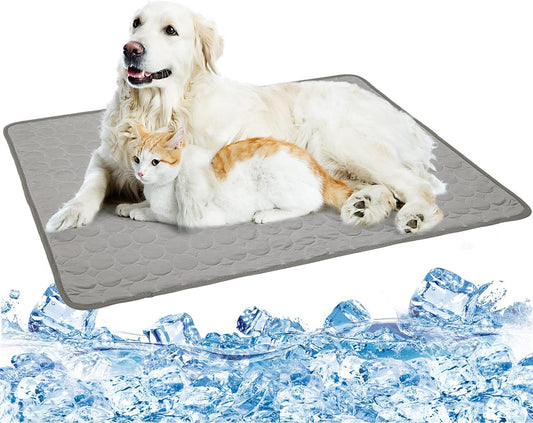 Washable Dog Cooling Mat Ice Silk Cooling Mat for Dogs Pet Self Cooling Pad Blanket Dog Cooling Pad for Indoor & Outdoor Car Seats