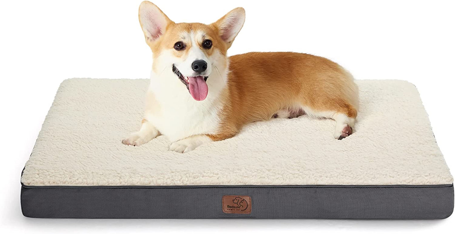 Bedsure Medium Dog Bed for Medium Dogs - Orthopedic Dog Beds with Removable Washable Cover, Egg Crate Foam Pet Bed Mat, Suitable for Dogs up to 35Lbs