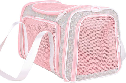 Petisfam Soft Cute Travel Pet Carrier Bag for Medium Cats, Kitty and Puppy, Fantasy Pink, M