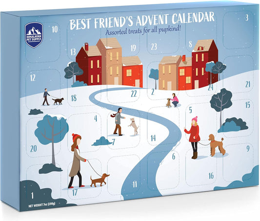 Himalayan Dog Chew 24 Joyful Days Dog Advent Calendar, 24 Tasty Dogs Treats for All Breeds, Himalayan Cheese Treats, Cookie Treats, Freeze Dried Whole Meat Treats