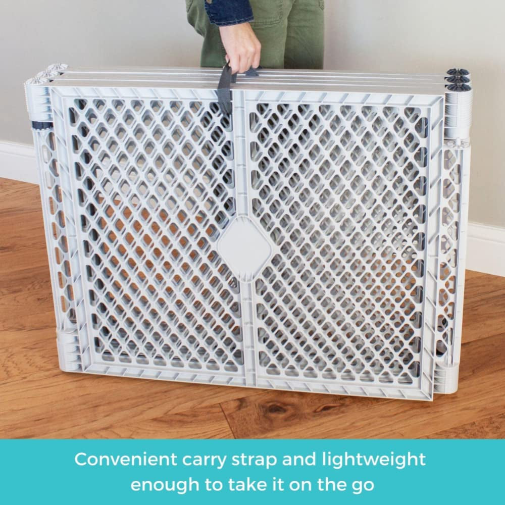 Toddleroo by North States Superyard 6 Panel Free Standing Play Yard, Indoor or Outdoor Baby Playpen, Baby Gate. Made in USA. 5.5 Feet Corner to Corner Play Pen (26" Tall, Aqua)