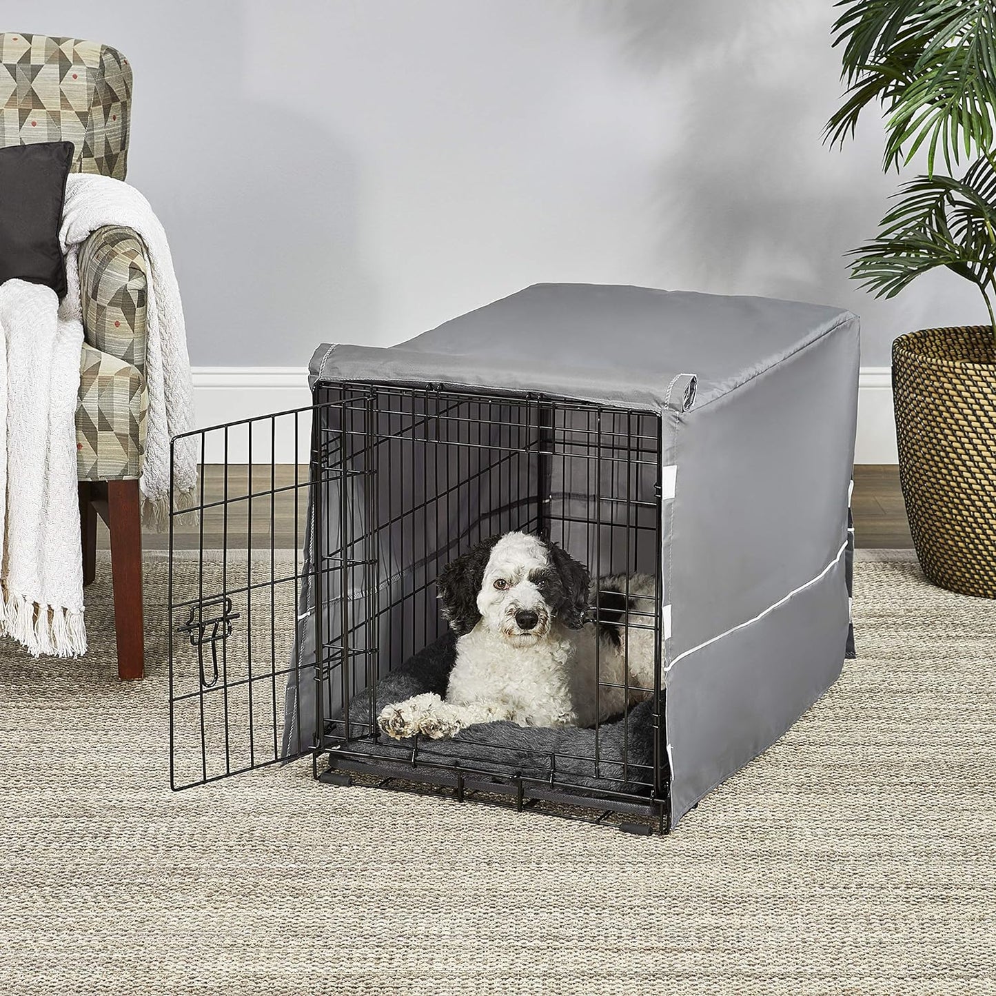 Midwest Homes for Pets Double Door Dog Crate Kit Includes One Two-Door Crate, Matching Gray Bed & Gray Crate Cover, 42-Inch Kit Ideal for Large Dog Breeds