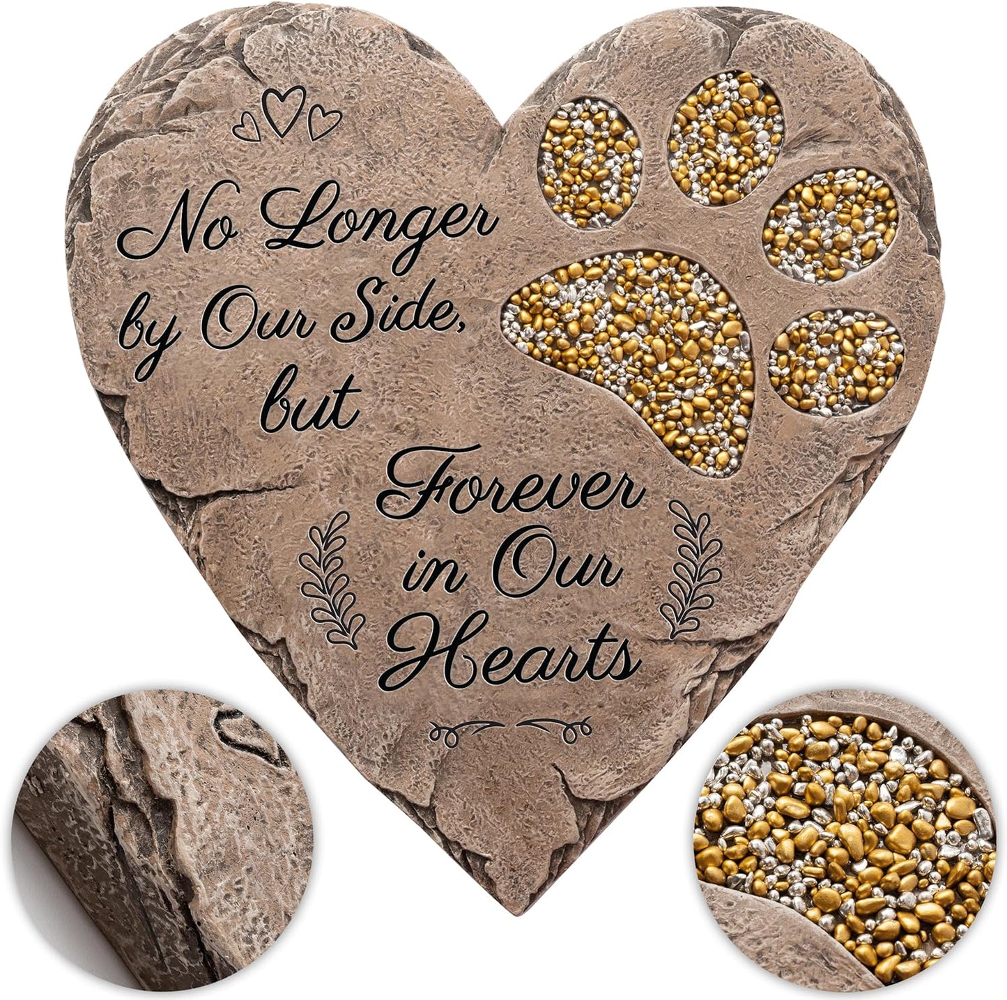 OBSI Dog Memorial Gifts for Loss of Dog Sympathy Gift - Rainbow Bridge Dog Memorial Stone for Remembrance Dog Passing Away Sympathy Gifts - Thoughtful Pet Loss Gifts - Gray