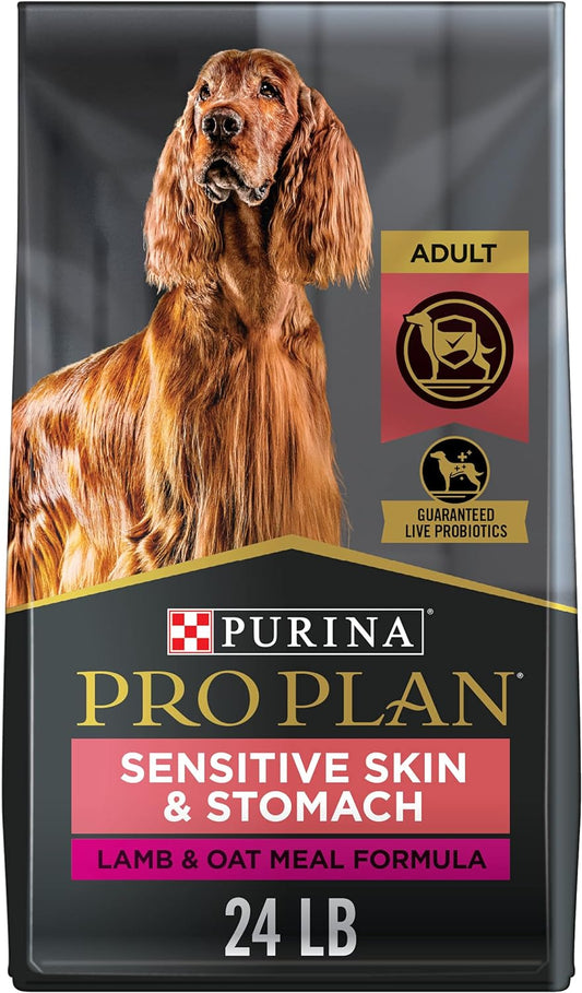 Purina Pro Plan Sensitive Skin and Sensitive Stomach Dog Food Lamb and Oat Meal Formula - 24 Lb. Bag