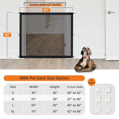 NWK Magic Pet Gate for the House Stairs Providing a Safe Enclosure for Pets to Play and Rest, 6 Loops Design (30'' X 50'')