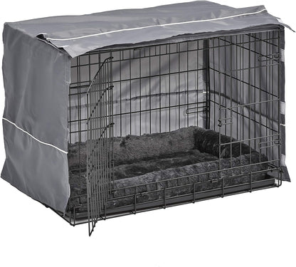 Midwest Homes for Pets Double Door Dog Crate Kit Includes One Two-Door Crate, Matching Gray Bed & Gray Crate Cover, 36-Inch Kit Ideal for Medium Dog Breeds