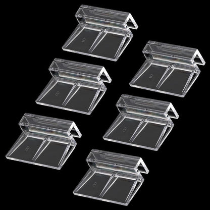 Sliverdew 6 PCS Aquarium Lid Clips, 6mm Clear Acrylic Fish Tank Lid Holder Aquarium Cover Support Clamps for Rimless Aquarium Glass Top, Plastic Fish Tank Cover, Aquarium Hoods