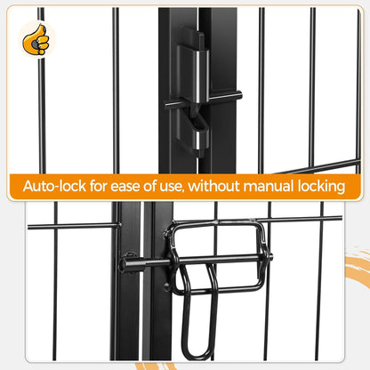 Yaheetech Dog Pen, 2 Panels 40 Inch Height Pet Playpen for Puppy/Cat/Rabbit/Small Animals Heavy Duty Metal Exercise Barrier Dog Fence Accessories for Camping Garden Yard Black