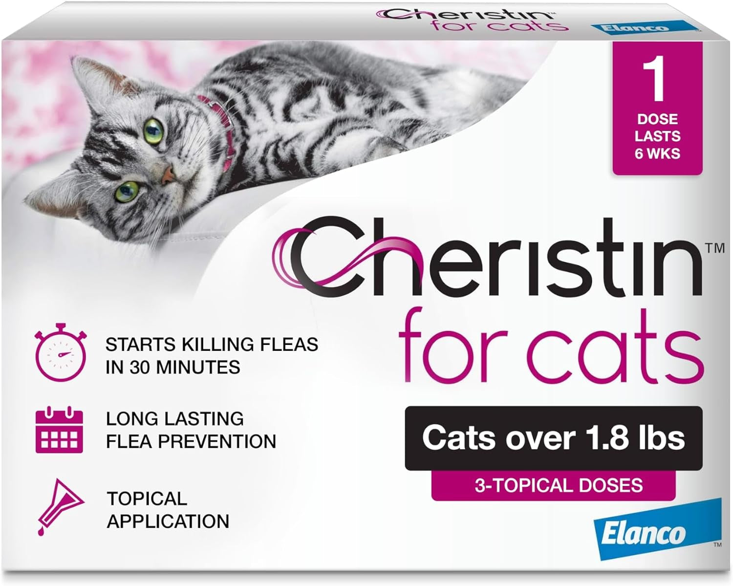 Cat Cheristin Cat Flea Treatment & Prevention for Cats | 1 Topical Dose Provides up to 6 Weeks of Coverage | 1 Ct.