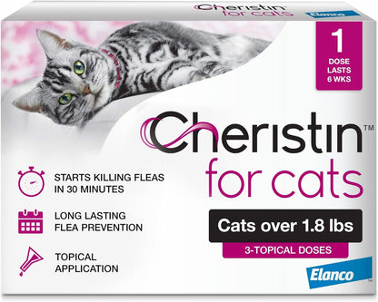 Cat Cheristin Cat Flea Treatment & Prevention for Cats | 1 Topical Dose Provides up to 6 Weeks of Coverage | 3 Ct.