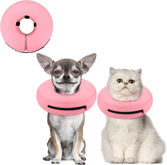 Supet Inflatable Dog Cone Collar for Small Dogs Puppies Cats, Soft Cone for Dogs Cats to Stop Licking, E Collar Dog Neck Donut Dog Cone Alternative after Surgery