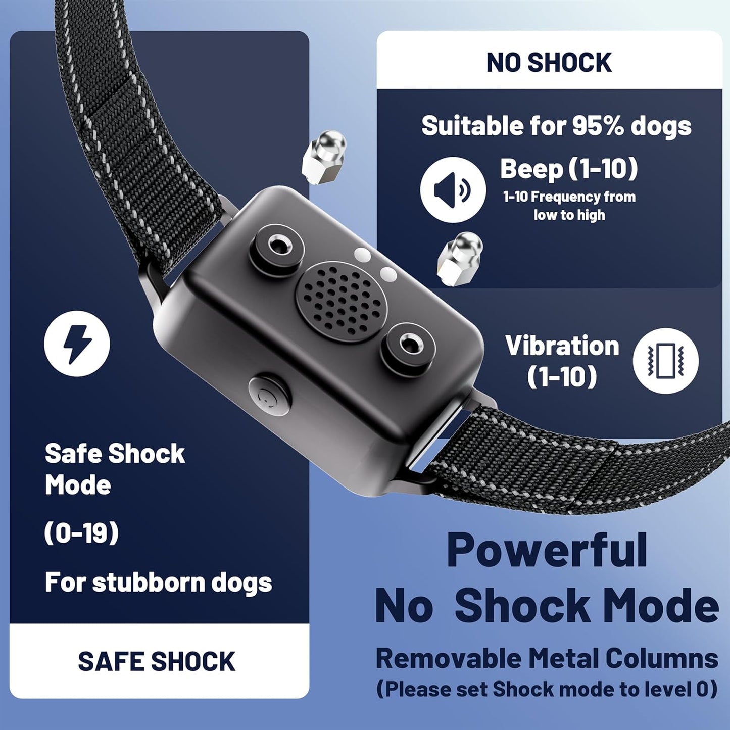 Dog Shock Collar 4500Ft-Dog Training Collar with Remote for Small Medium Large Dogs10-120Lbs,Waterproof Collars,Electric Dog Collar with Adjustable Beep(1-10),Vibration,Safe Shock Modes