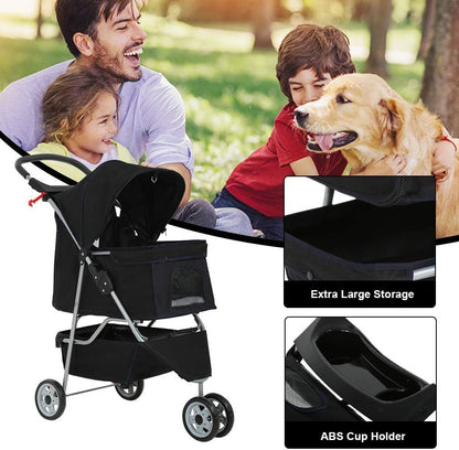 Bestpet Pet Stroller Cat Dog Cage 3 Wheels Stroller Travel Folding Carrier