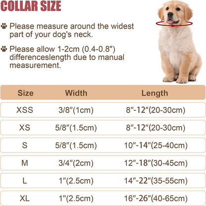 Reflective Dog Collar with Buckle Adjustable Safety Nylon Collars for Small Medium Large Dogs, Brown XS