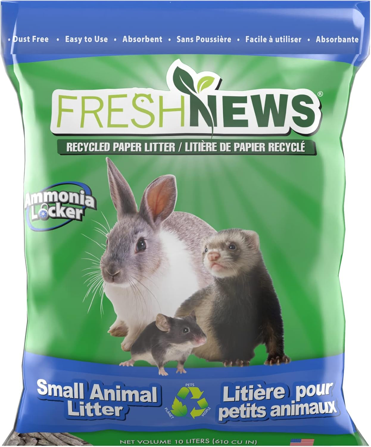 Fresh News Recycled Paper Small Animal Litter Bedding, 10 Liters