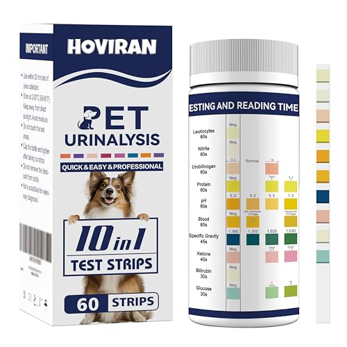 10-in-1 Cat & Dog Urine Test Strips, 60 Strips Cat & Dog UTI Test Kit