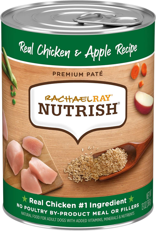 Rachael Ray Nutrish Premium Pate Wet Dog Food, Chicken & Apple, 13 Ounce Can (Pack of 12)