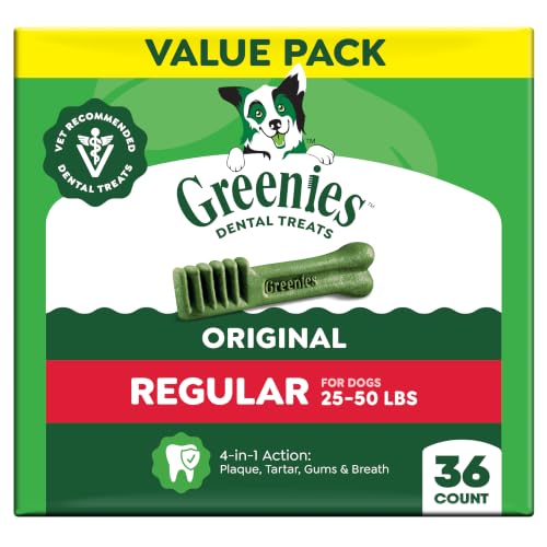 Greenies Regular Dental Dog Treats, Original Chicken Flavor, 36 Count