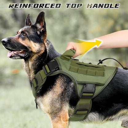 WINGOIN Blue Tactical Dog Harness for Medium Small Dogs No Pull Adjustable Pet Harness with Handle Reflective K9 Military Service Dog Vest for Walking Hiking Training (S)