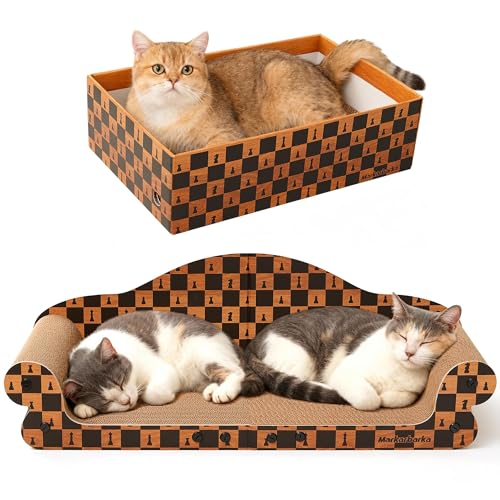 Markarbarka 27" Cat Scratcher Bed & Sofa, Large Cardboard Cat Scratch Couch