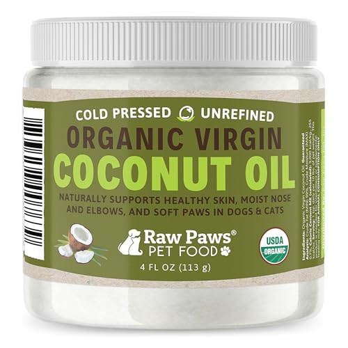 Raw Paws Virgin Organic Coconut Oil for Dogs & Cats (4-oz) - Skin & Coat