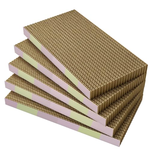 5-Pack Reversible Cat Scratcher Pad, Durable Scratching Board