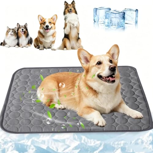 Cooling Dog Mat Extra Large, 28" x 20" Thick & Durable Washable Cooling Mat for Extra Large Dogs, Portable Extended Cooling with Waterproof Color-Changing Arc-Chill Fiber (Q-Max>0.5)