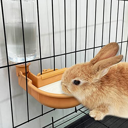 VANNON Gravity Pet Water Bowl, 16oz Anti-Splash Crate Dispenser, Orange