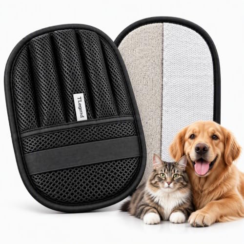Pet Hair Remover Glove for Cat & Dog Hair, Upgraded 5-Finger Pet Hair Removal Tool, Thick & Durable Reusable Fur Remover for Clothes, Furniture, Couch, Carpet & Laundry