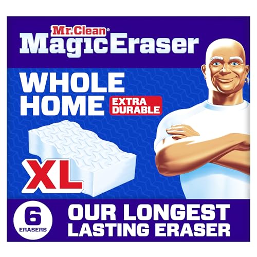 Mr. Clean Magic Eraser Sponge, All Purpose Cleaner, Long Lasting Cleaning Scrubber, Whole Home Extra Durable XL, 6ct