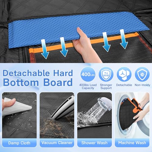 Twesync Dog Car Seat Cover for Back Seat, Hard Bottom Car Seat Cover for Dogs with Door Protectors, Waterproof Back Seat Extender for Dogs, Scratch-Resistant, Suitable for Cars