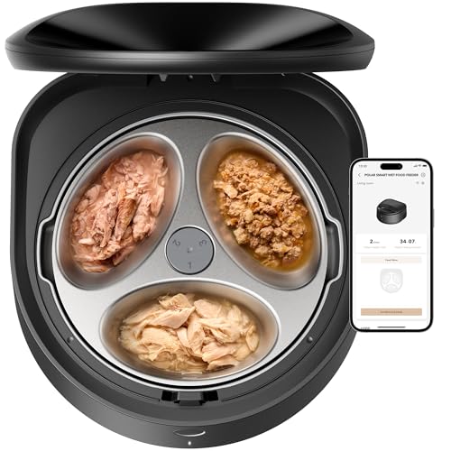 PETLIBRO Automatic Cat Feeder Wet Food with Stainless Steel Bowl, Refrigerated Auto Cat Feeder with Semiconductor Cooling, 3 Fresh Meals for 3 Days, App-Controlled Pet Food Dispenser, Easy to Clean