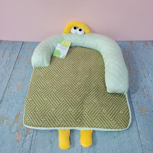 Kilmopefixau Pet furniture Cute Cartoon-Style Cooling Pet Bed – Summer Cooling Mat with Soft Bolsters for Small Cats and Dogs